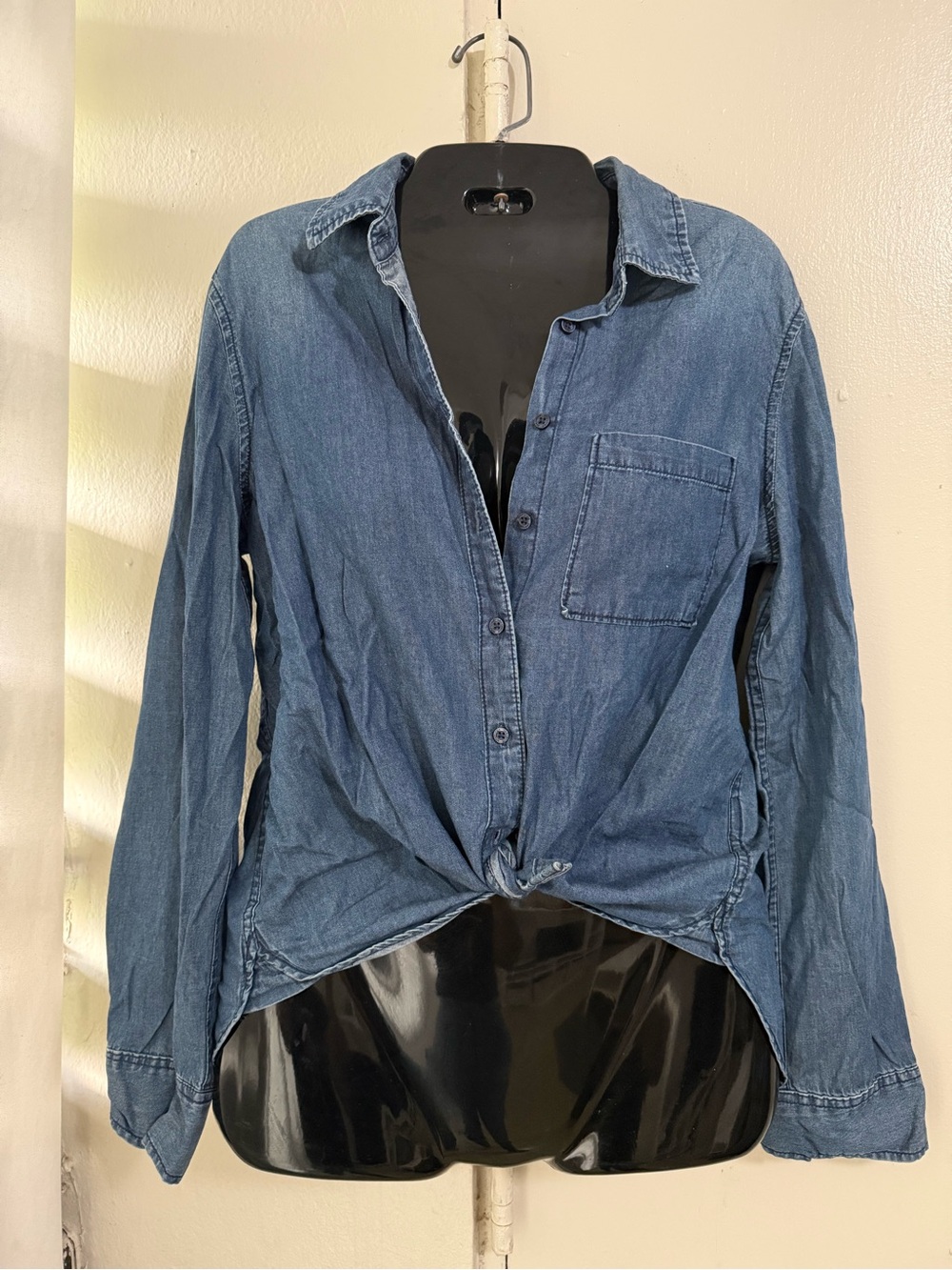 Aeropostale Denim Button-Down Shirt in Blue